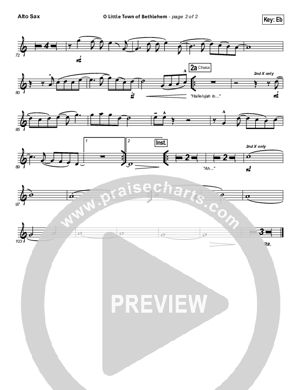 O Little Town Of Bethlehem Alto Sax (Jeremy Camp)