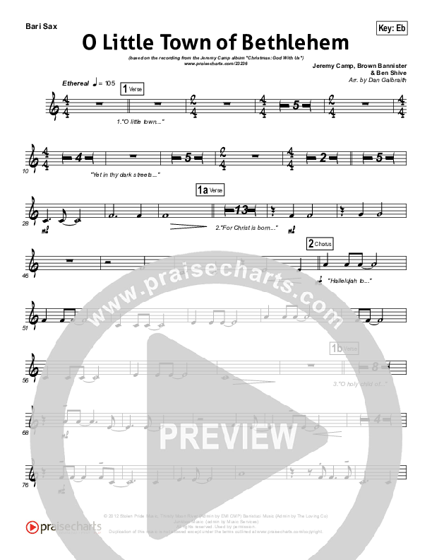 O Little Town Of Bethlehem Bari Sax (Jeremy Camp)