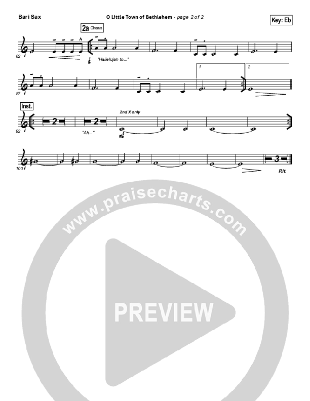 O Little Town Of Bethlehem Bari Sax (Jeremy Camp)