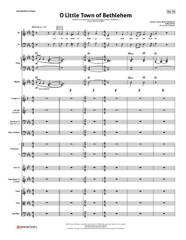 O Little Town Of Bethlehem Conductor's Score (Jeremy Camp)