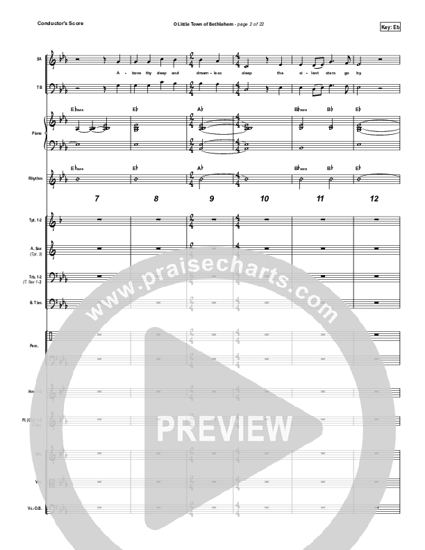 O Little Town Of Bethlehem Conductor's Score (Jeremy Camp)
