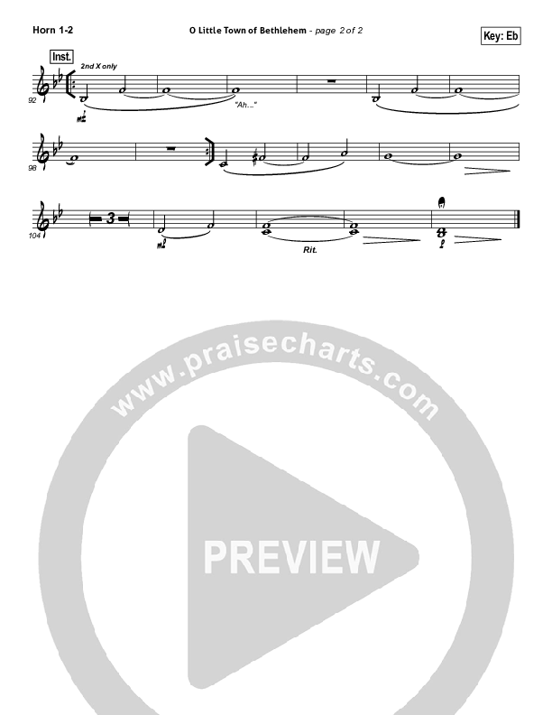 O Little Town Of Bethlehem French Horn 1/2 (Jeremy Camp)