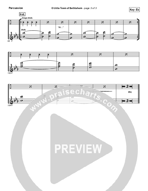 O Little Town Of Bethlehem Percussion (Jeremy Camp)