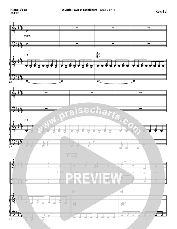 O Little Town Of Bethlehem Piano/Vocal (SATB) (Jeremy Camp)