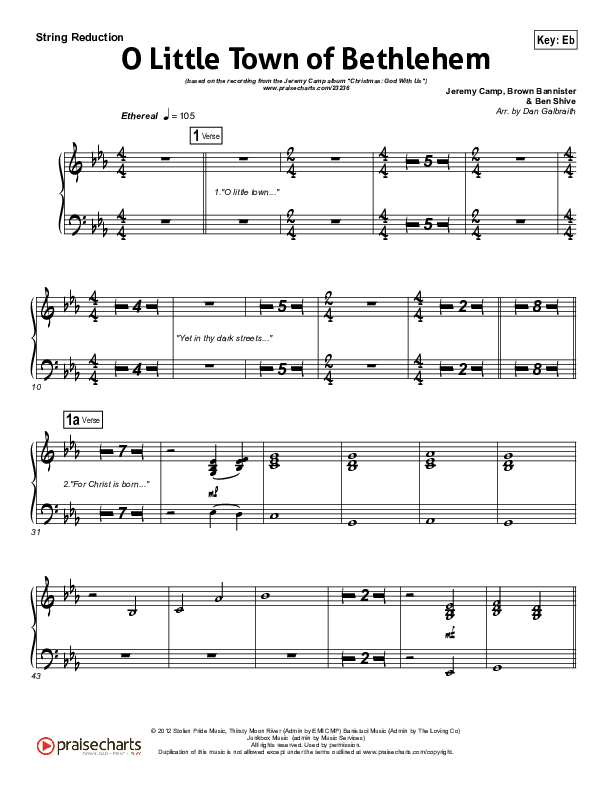 O Little Town Of Bethlehem String Pack (Jeremy Camp)