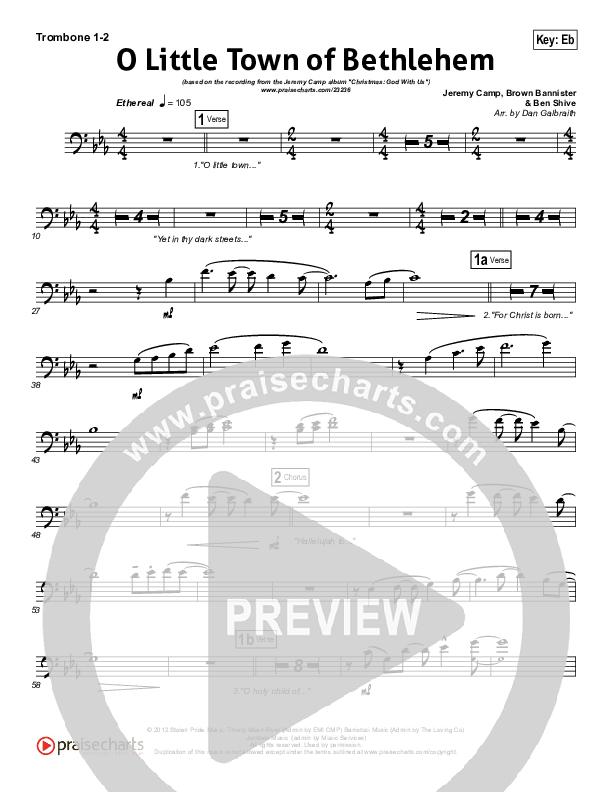 O Little Town Of Bethlehem Trombone 1/2 (Jeremy Camp)