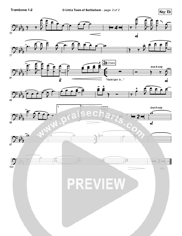 O Little Town Of Bethlehem Trombone 1/2 (Jeremy Camp)