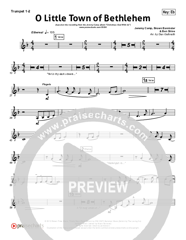 O Little Town Of Bethlehem Trumpet 1,2 (Jeremy Camp)