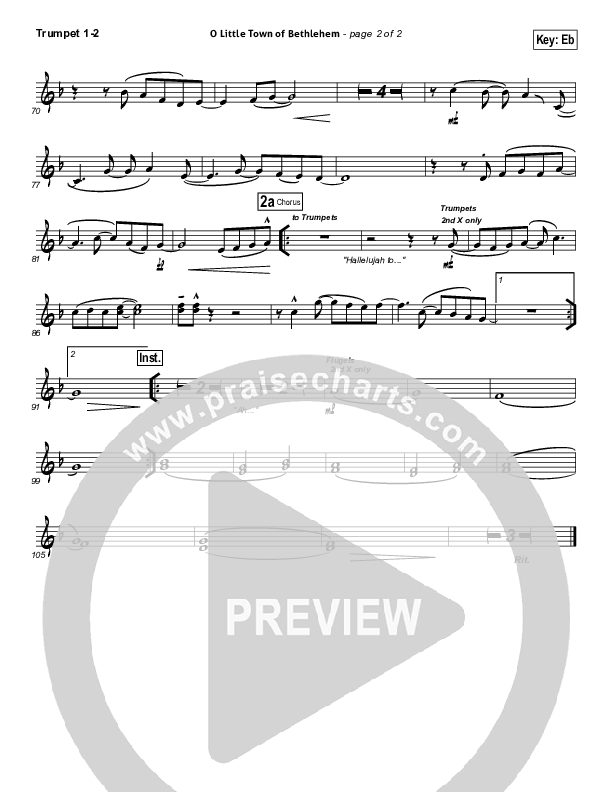 O Little Town Of Bethlehem Trumpet 1,2 (Jeremy Camp)