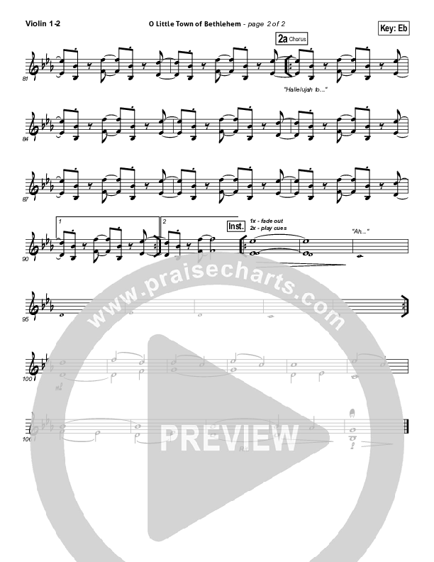 O Little Town Of Bethlehem Violin 1/2 (Jeremy Camp)