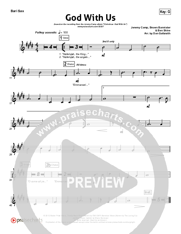 God With Us Bari Sax (Jeremy Camp)