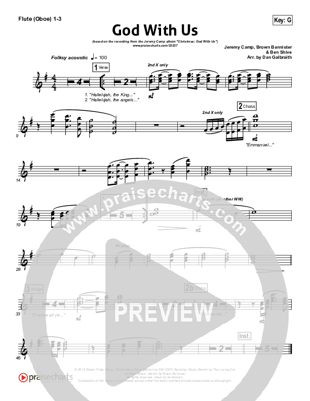 God With Us Flute/Oboe 1/2/3 (Jeremy Camp)