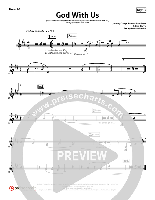 God With Us French Horn 1/2 (Jeremy Camp)
