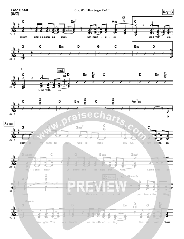 God With Us Lead Sheet (SAT) (Jeremy Camp)