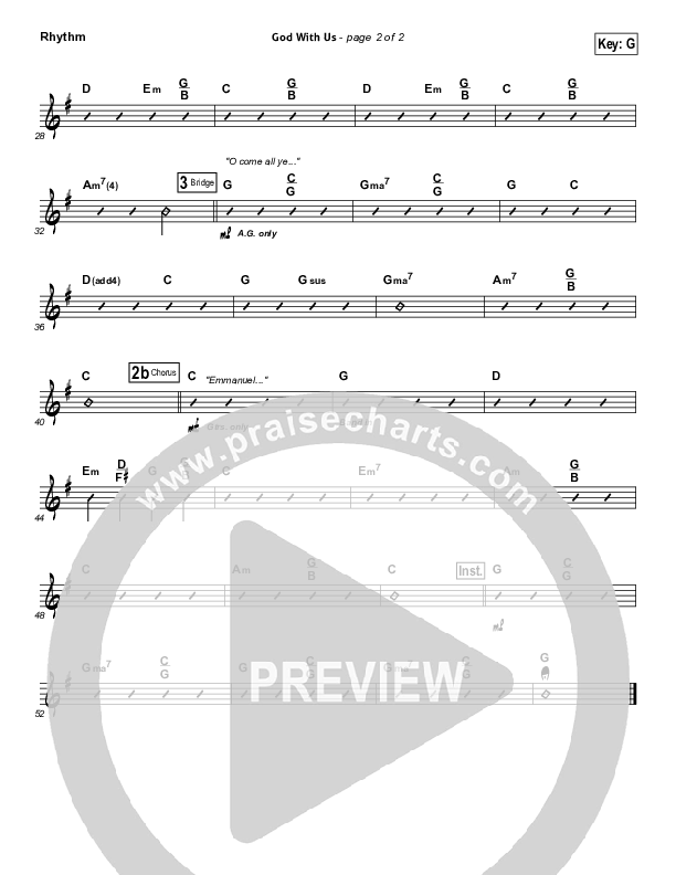 God With Us Rhythm Chart (Jeremy Camp)
