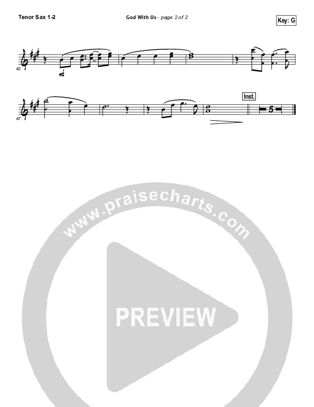 God With Us Tenor Sax 1/2 (Jeremy Camp)