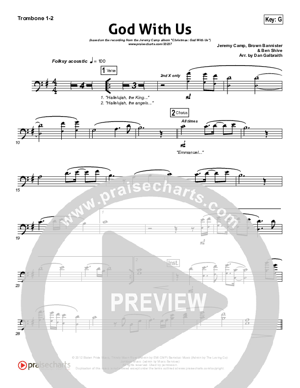 God With Us Trombone 1/2 (Jeremy Camp)