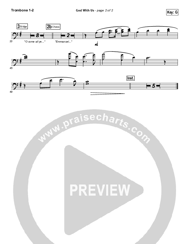 God With Us Trombone 1/2 (Jeremy Camp)