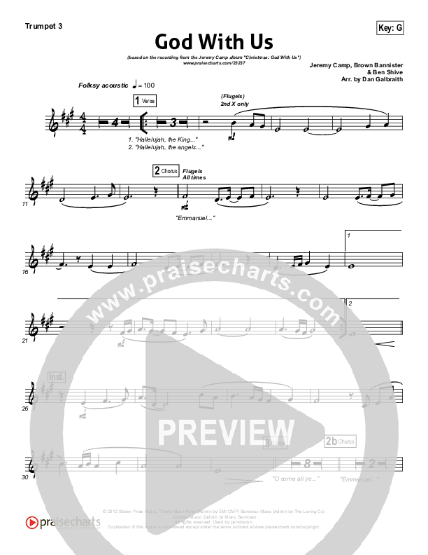 God With Us Trumpet 3 (Jeremy Camp)