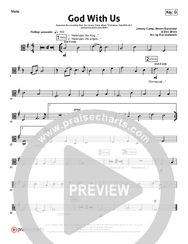 God With Us Viola (Jeremy Camp)