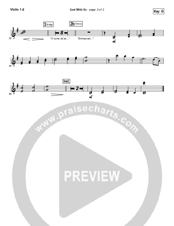 God With Us Violin 1/2 (Jeremy Camp)