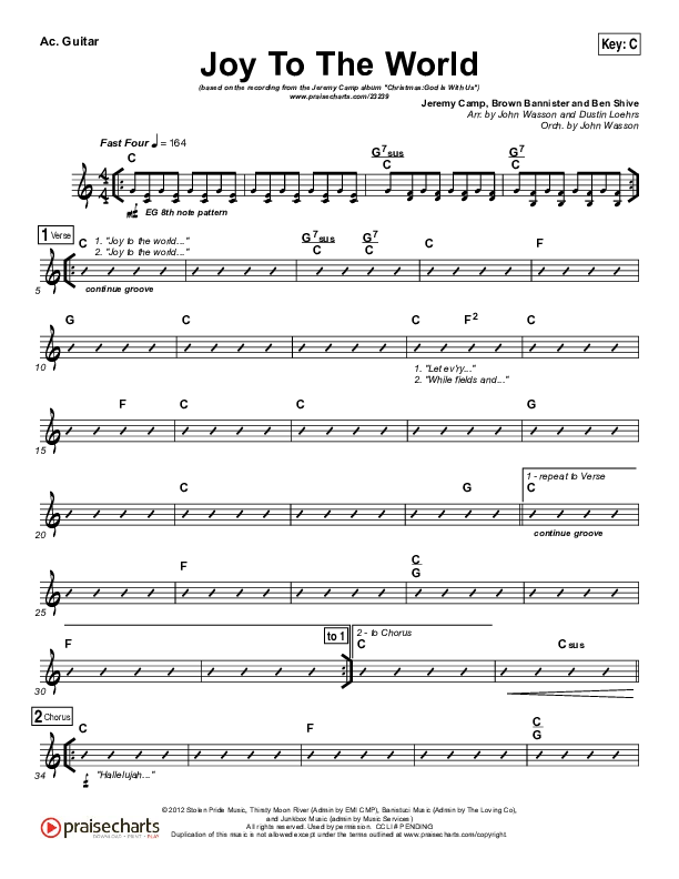 Joy To The World Acoustic Guitar (Jeremy Camp)