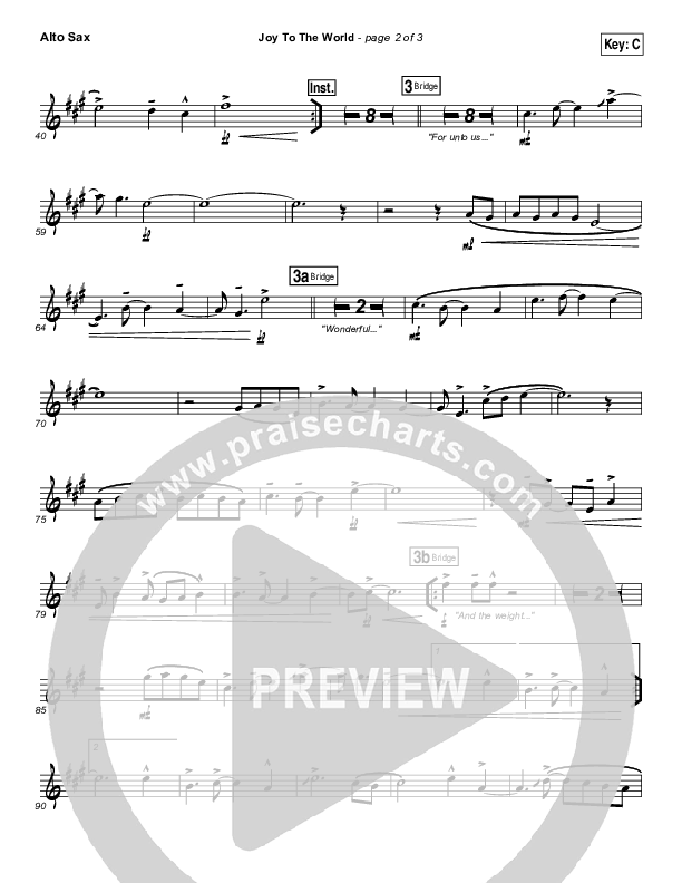 Joy To The World Alto Sax (Jeremy Camp)