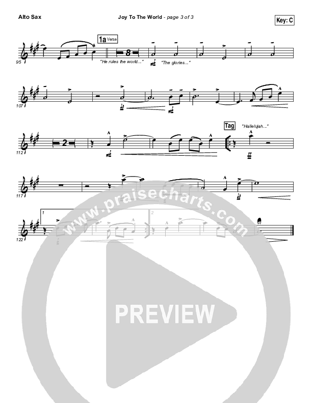 Joy To The World Alto Sax (Jeremy Camp)