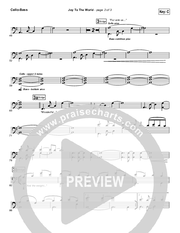 Joy To The World Cello/Bass (Jeremy Camp)