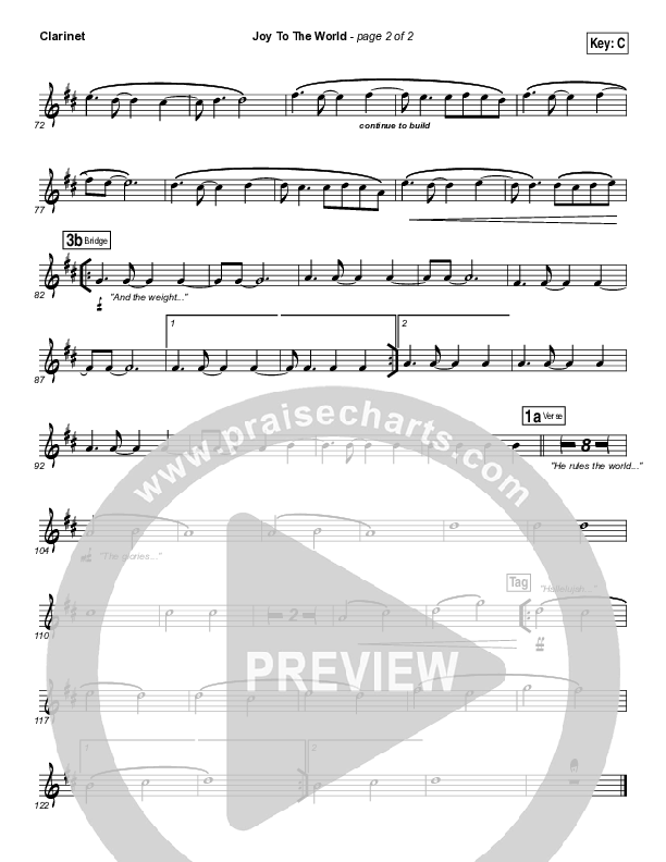 Joy To The World Clarinet (Jeremy Camp)