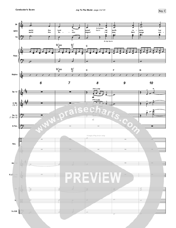 Joy To The World Conductor's Score (Jeremy Camp)
