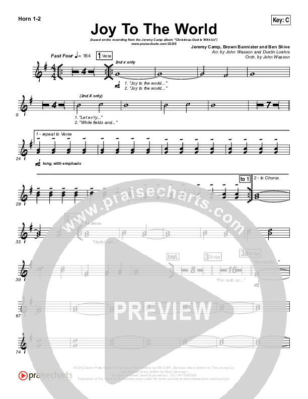 Joy To The World Brass Pack (Jeremy Camp)