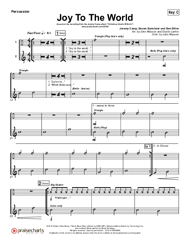 Joy To The World Percussion (Jeremy Camp)