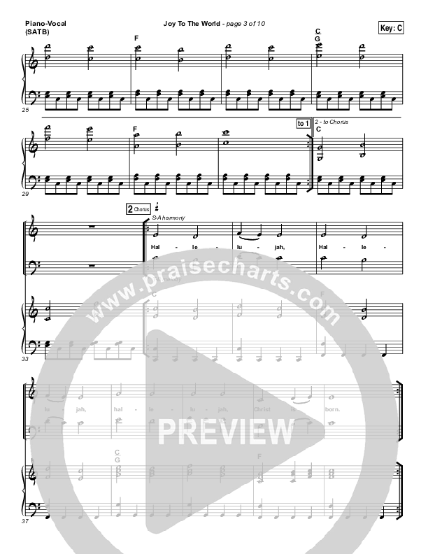 Joy To The World Piano/Vocal (SATB) (Jeremy Camp)