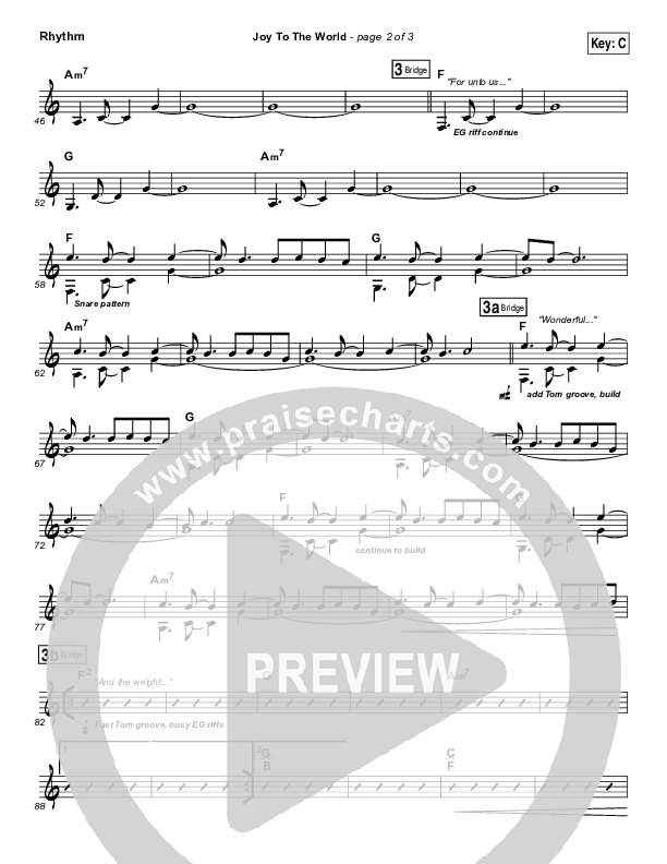 Joy To The World Rhythm Chart (Jeremy Camp)