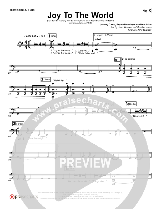 Joy To The World Trombone 3/Tuba (Jeremy Camp)