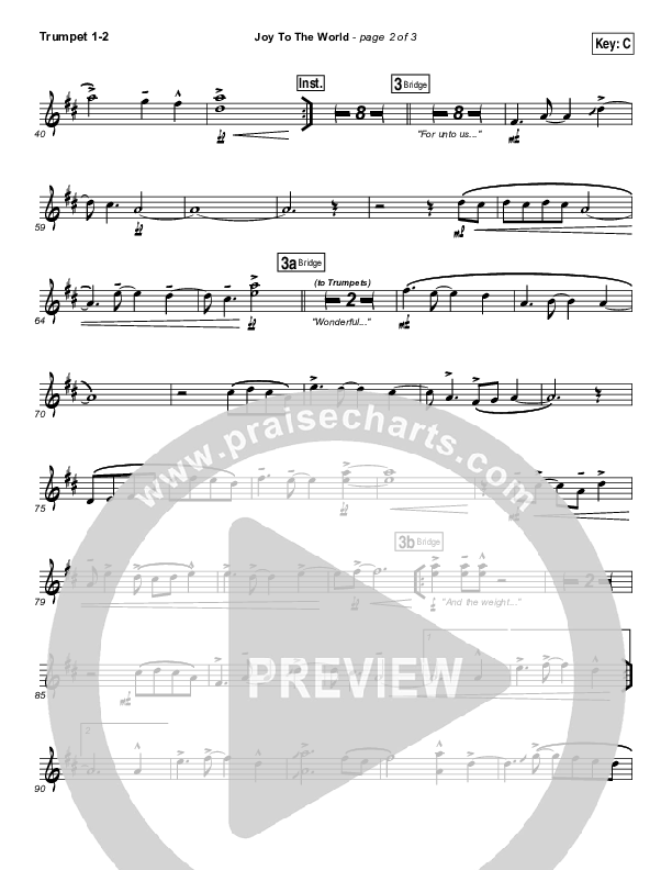 Joy To The World Trumpet 1,2 (Jeremy Camp)