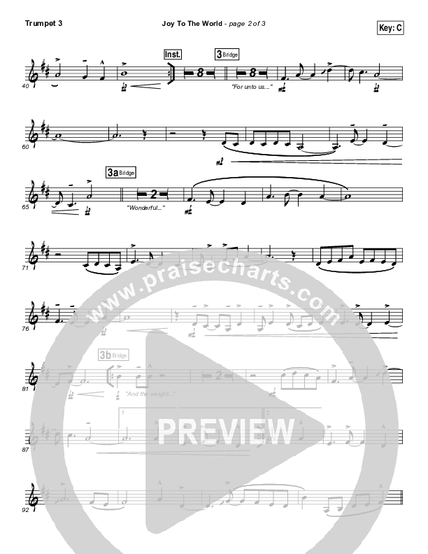 Joy To The World Trumpet 3 (Jeremy Camp)