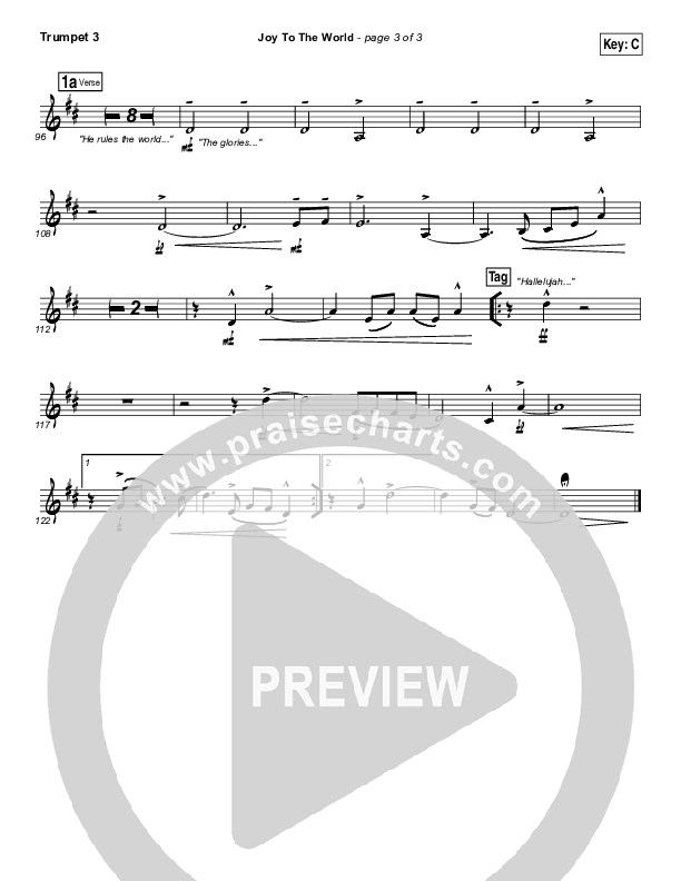 Joy To The World Trumpet 3 (Jeremy Camp)