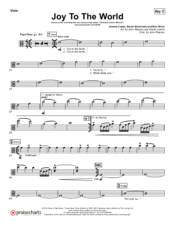 Joy To The World Viola (Jeremy Camp)