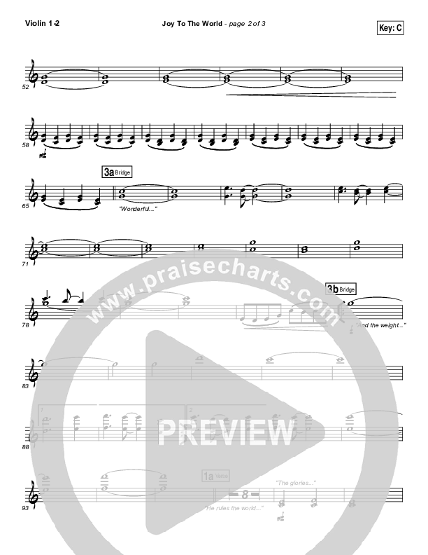 Joy To The World Violin 1/2 (Jeremy Camp)