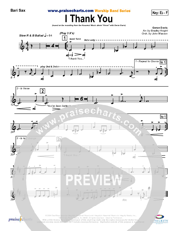I Thank You Bari Sax (Geron Davis)