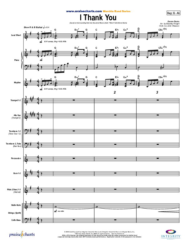 I Thank You Conductor's Score (Geron Davis)