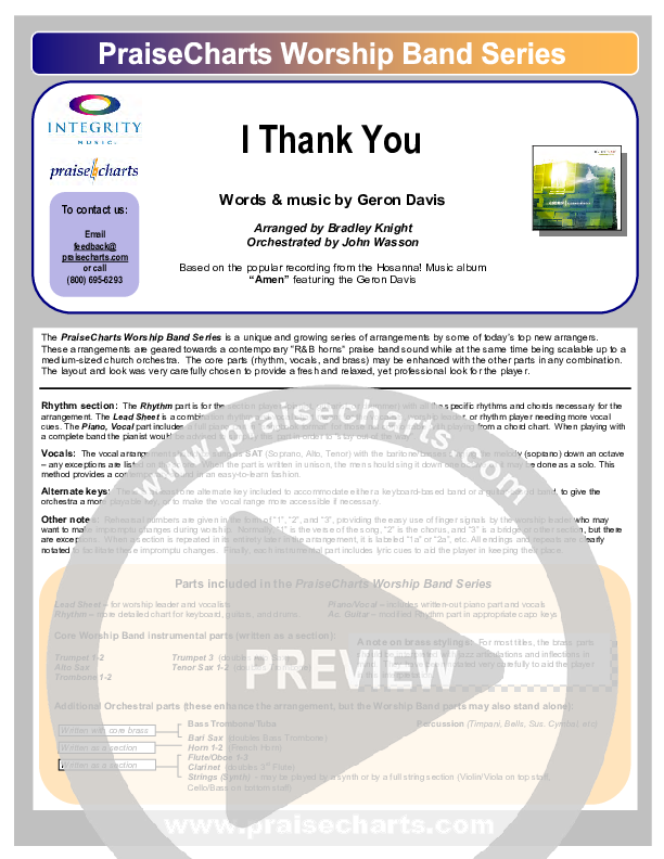 I Thank You Orchestration (Geron Davis)