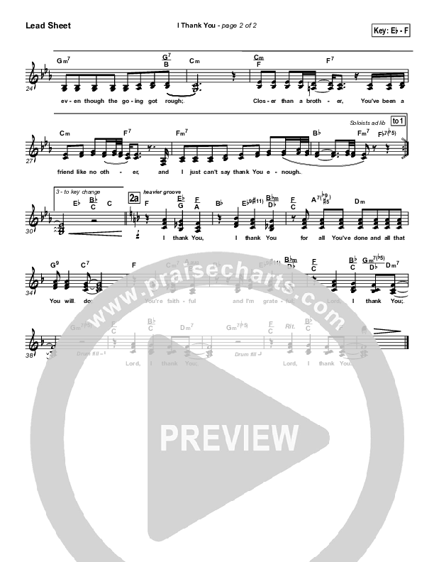 I Thank You Lead Sheet (SAT) (Geron Davis)