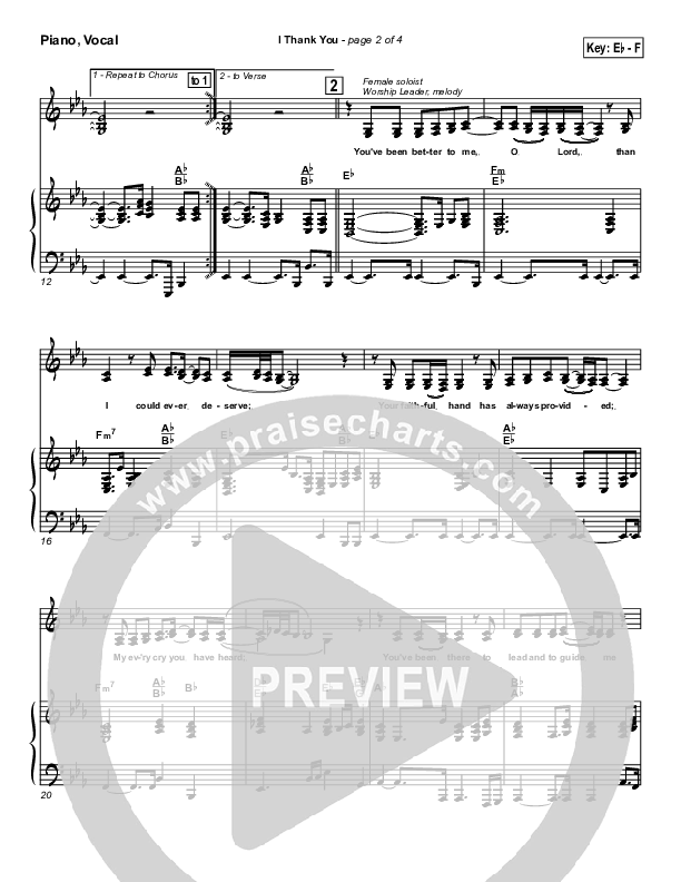 I Thank You Piano/Vocal & Lead (Geron Davis)