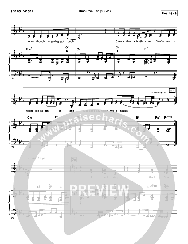 I Thank You Piano/Vocal & Lead (Geron Davis)