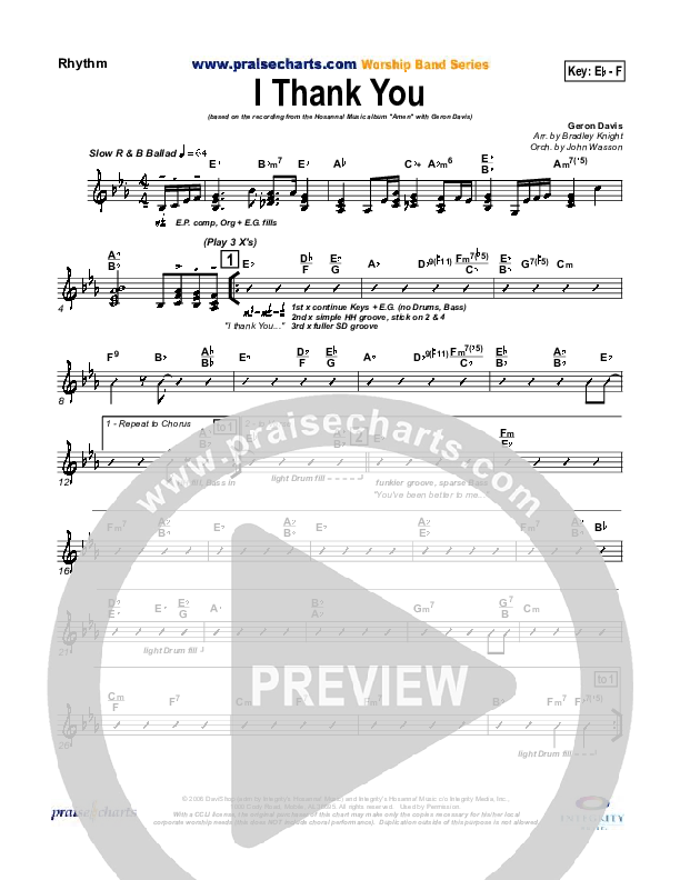 I Thank You Rhythm Chart (Geron Davis)