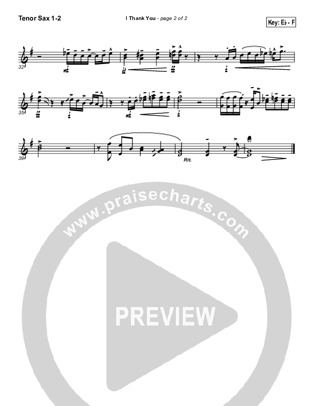 I Thank You Tenor Sax 1/2 (Geron Davis)