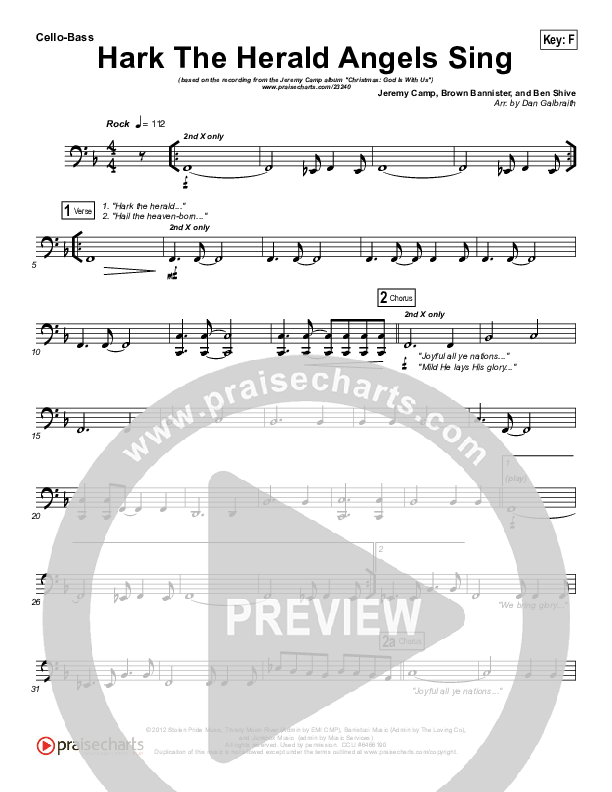 Hark The Herald Angels Sing Cello/Bass (Jeremy Camp)